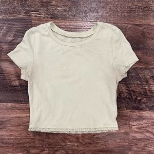 PacSun cropped t shirt w lacy material at the bottom!